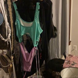 Multi colored Shein hi cut bathing suit never worn size 1x